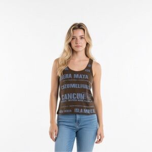 Women's Graphic Tank Top in Black